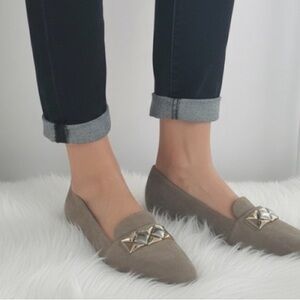 Amalfi Light Grey Suede Loafers